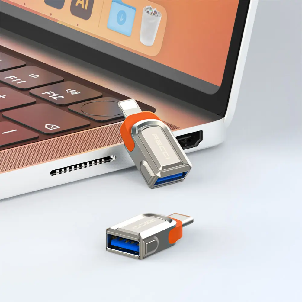 Recci RDS-A16C USB 3.0 to Type-C OTG Dönüştürücü Adaptör