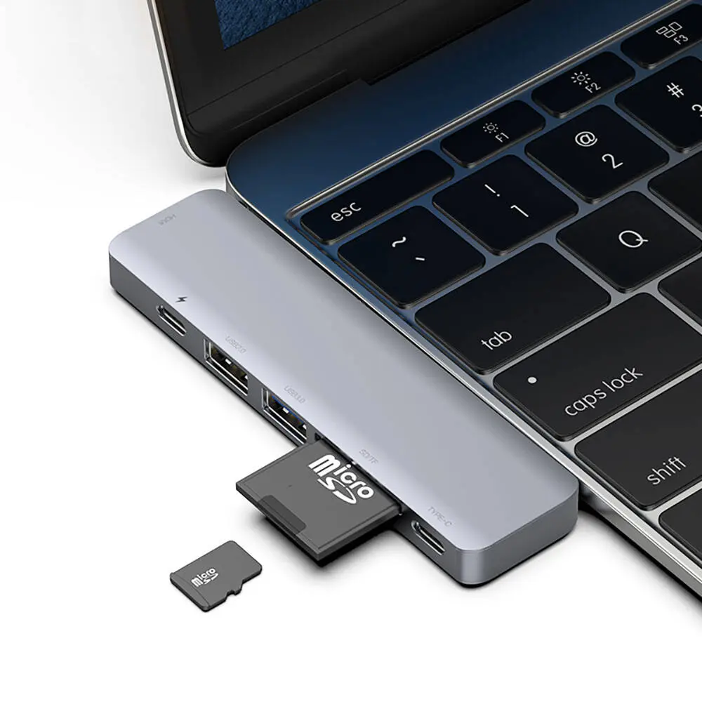 Recci RH08 7'si 1 Arada Type-C Hub, HDMI, SD/TF, USB 3.0 ve PD 100W