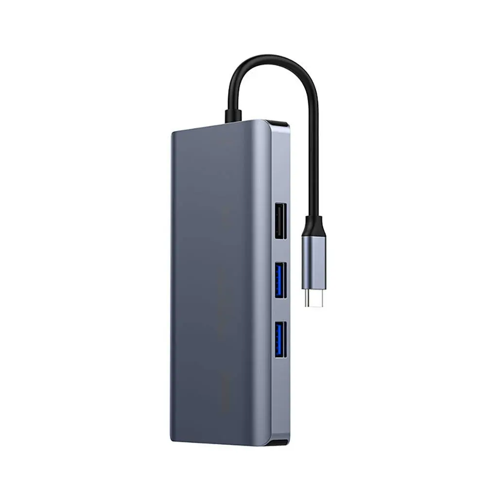 Recci RH09 9'i 1 Arada Type-C Hub, HDMI, VGA, RJ45 ve USB Girişli