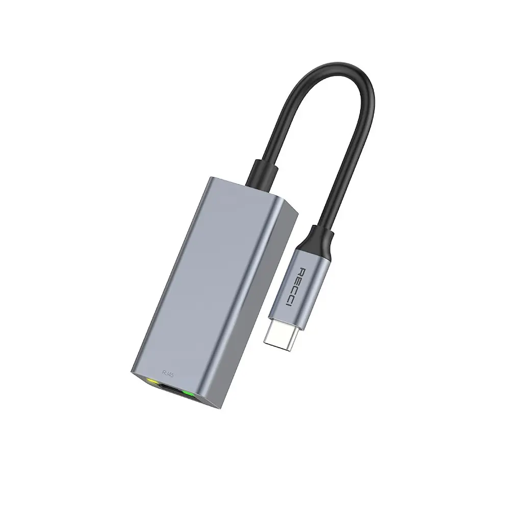Recci RH10 RJ45 to Type-C Ethernet Dönüştürücü Kablo, 100 Mbps