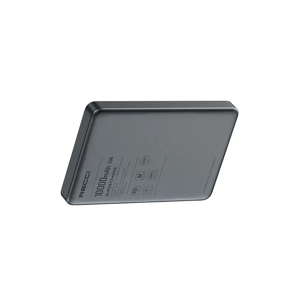 Recci RP35 10000mAh PD 20W Kablosuz Şarjlı Powerbank, LED Göstergeli