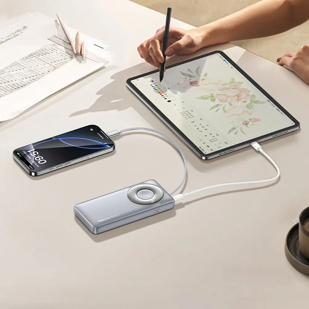 Recci RPB-P58 Type-C Kablolu Powerbank, 10.000mAh ve 22.5W