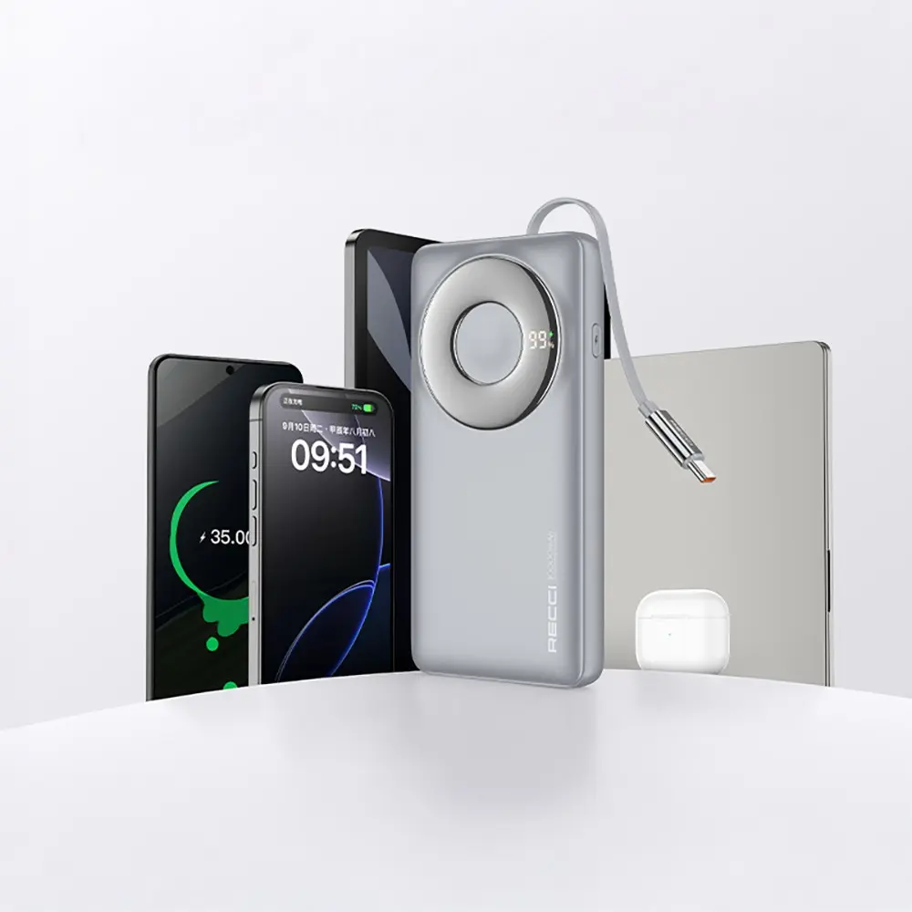 Recci RPB-P58 Type-C Kablolu Powerbank, 10.000mAh ve 22.5W