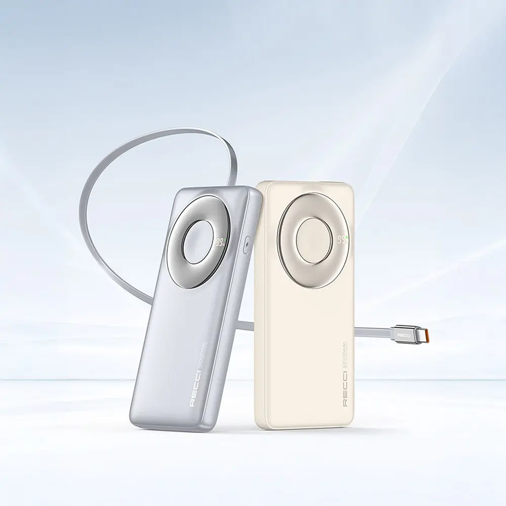 Recci RPB-P58 Type-C Kablolu Powerbank, 10.000mAh ve 22.5W