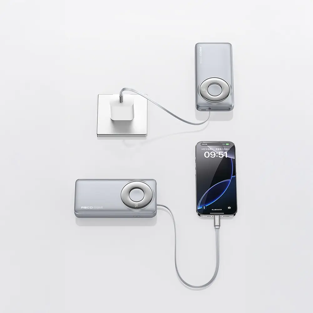 Recci RPB-P72 20.000mAh 65W Type-C Kablolu Powerbank