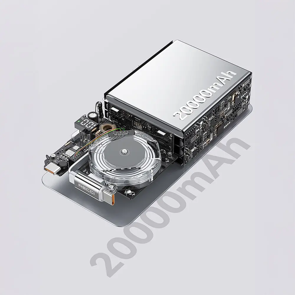 Recci RPB-P72 20.000mAh 65W Type-C Kablolu Powerbank