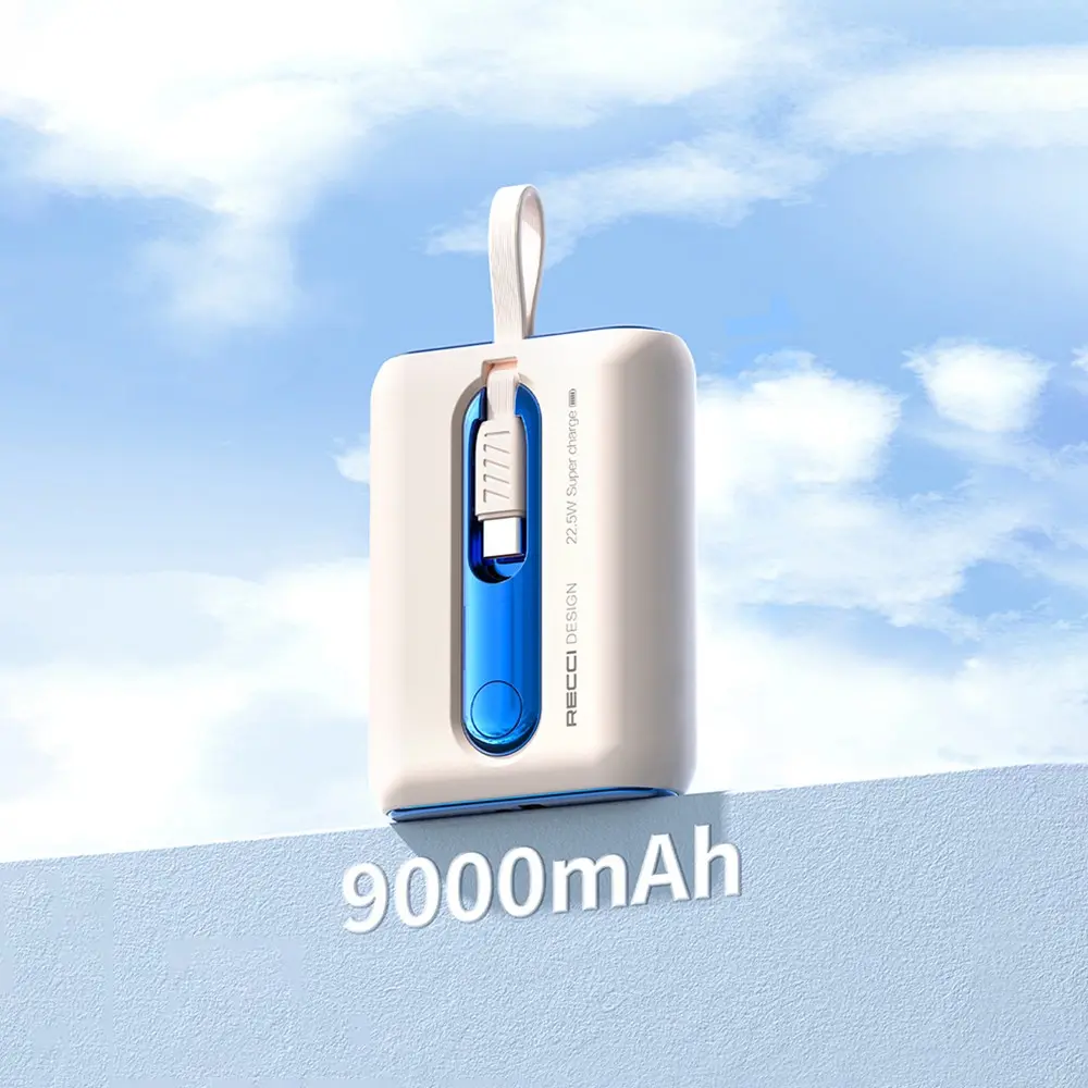 Recci RPB-P12 Type-C Kablolu Powerbank, 9000mAh ve 22.5W