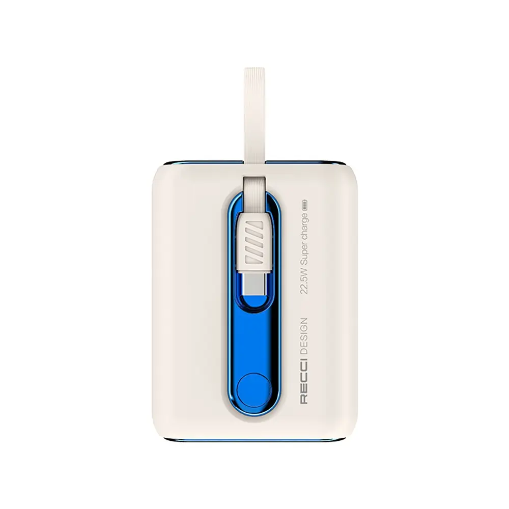 Recci RPB-P12 Type-C Kablolu Powerbank, 9000mAh ve 22.5W