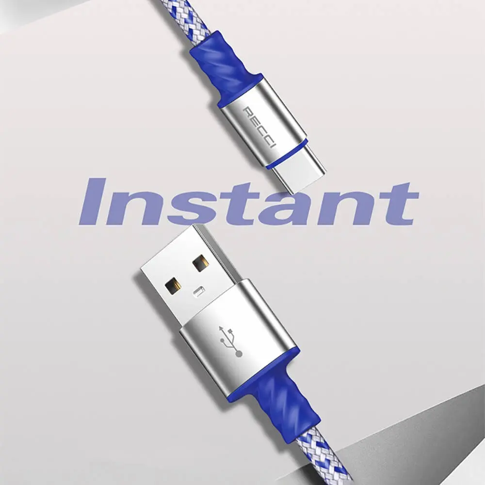 Recci RTC-N32C Instant USB-A to Type-C Şarj ve Data Kablosu, 1 m