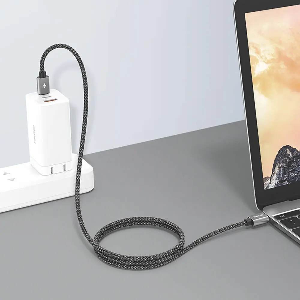 Recci RTC-P08CC Type-C to Type-C PD 100W 5A Hızlı Şarj ve Data Kablosu 1.5 m