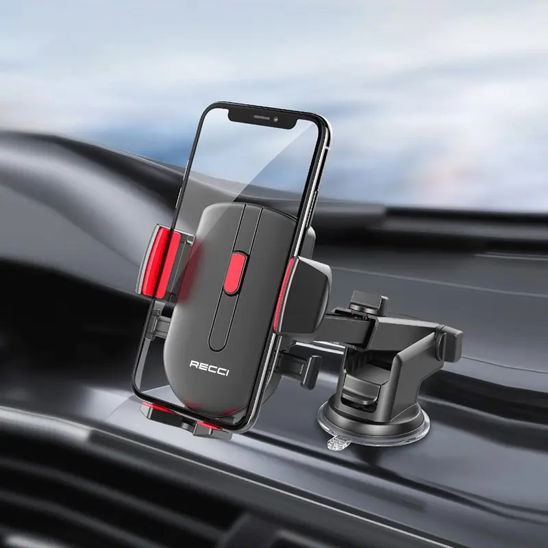 Recci RZ02 Vantuzlu Teleskopik Araç Telefon Tutucu, Otomatik Mekanizmalı
