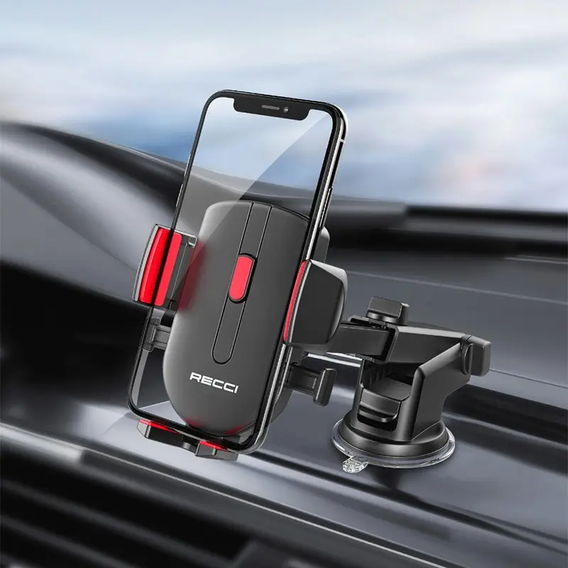 Recci RZ02 Vantuzlu Teleskopik Araç Telefon Tutucu, Otomatik Mekanizmalı
