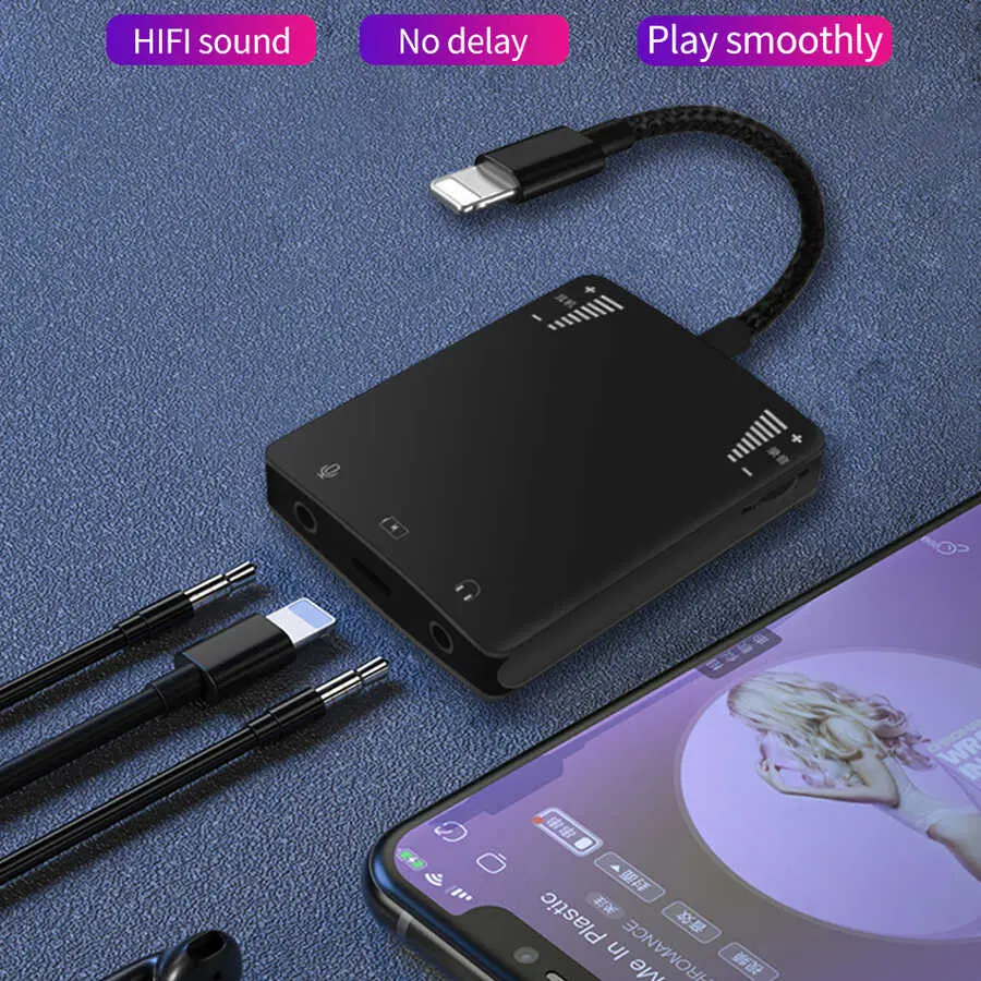 Wiwu 3 in 1 Lightning Ses Adaptörü, 2x 3.5 mm Girişli