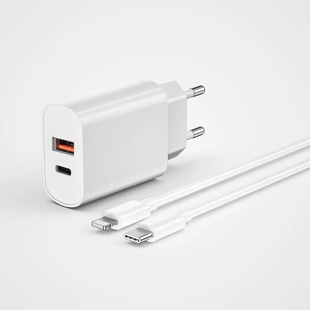 Wiwu Wi-U002 20W Type-C PD ve 18W USB-A Hızlı Şarj Adaptörü Seti