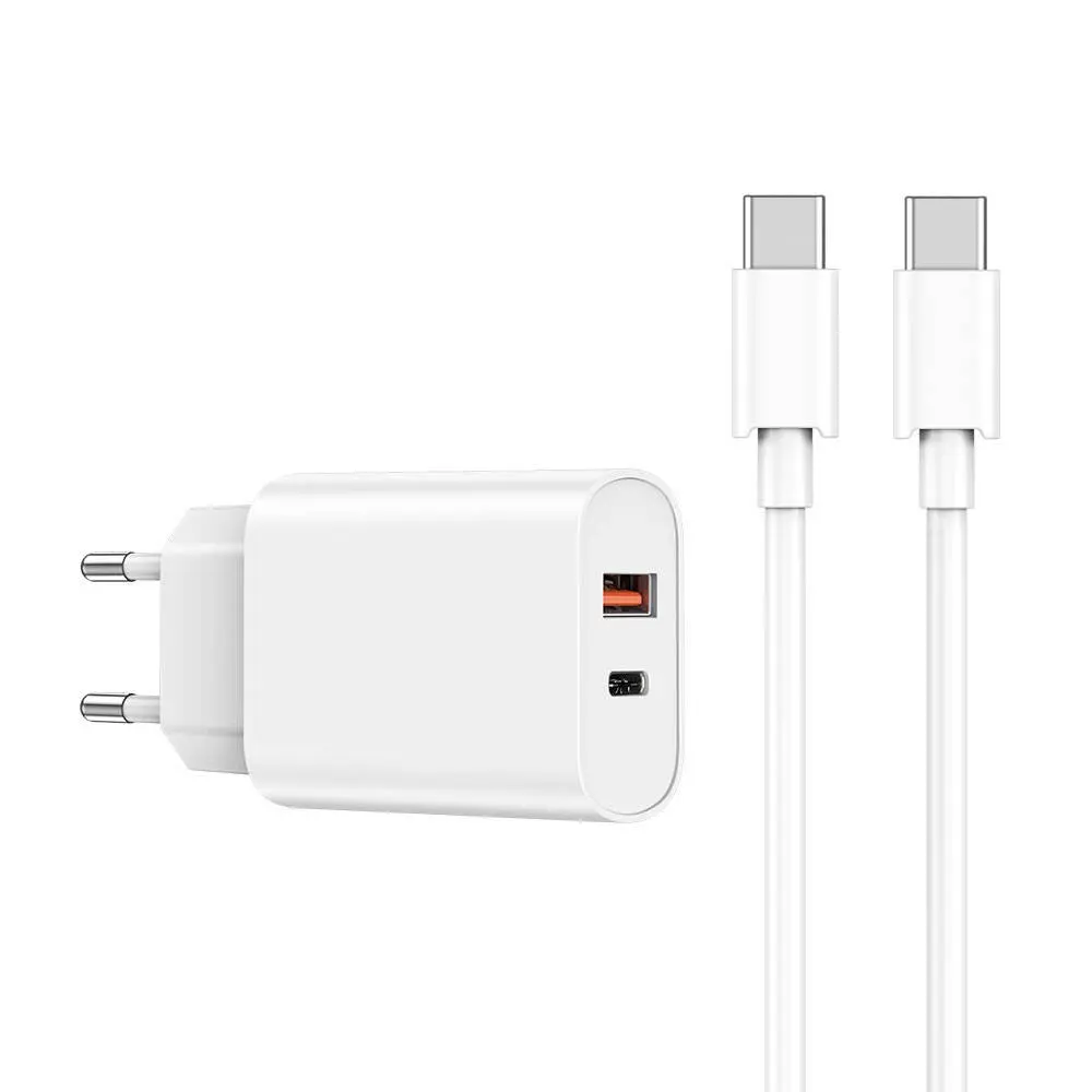 Wiwu Wi-U002 20W Type-C PD ve 18W USB-A Şarj Adaptörü, Type-C Kablo Seti