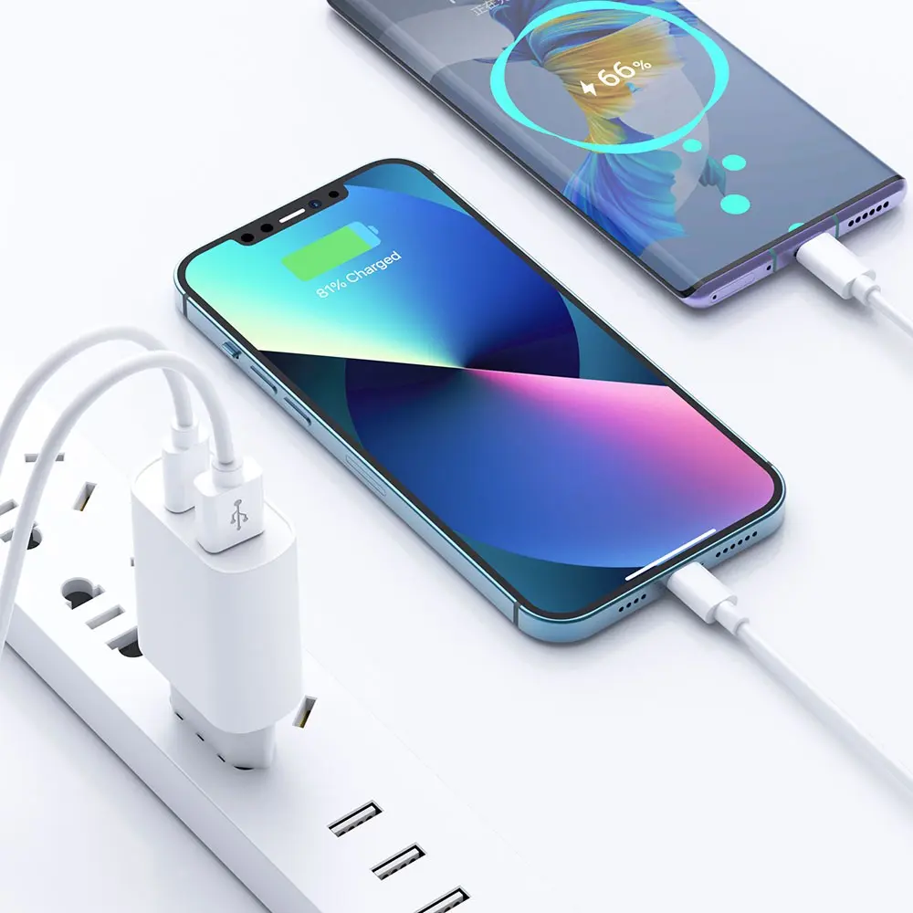 Wiwu Wi-U002 20W Type-C PD ve USB-A QC Hızlı Şarj Adaptörü