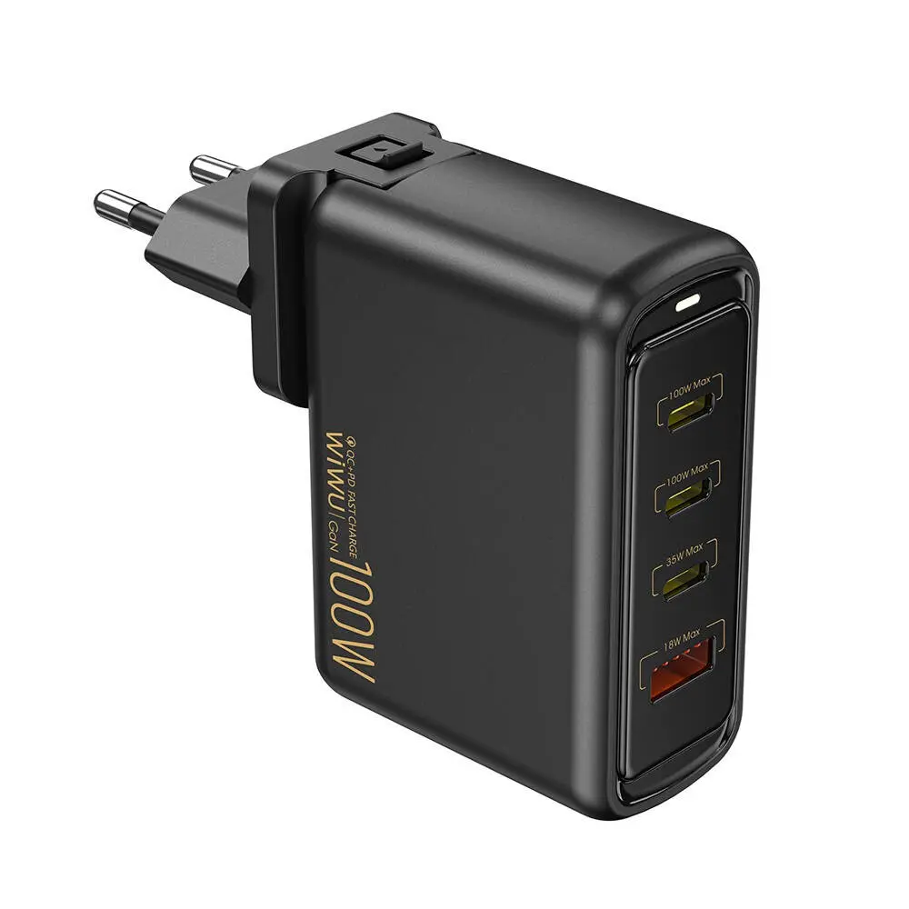 Wiwu Wi-U022W Warrior GaN 100W QC+PD 3 Portlu Hızlı Şarj Adaptörü