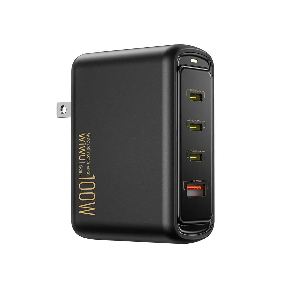 Wiwu Wi-U022W Warrior GaN 100W QC+PD 3 Portlu Hızlı Şarj Adaptörü