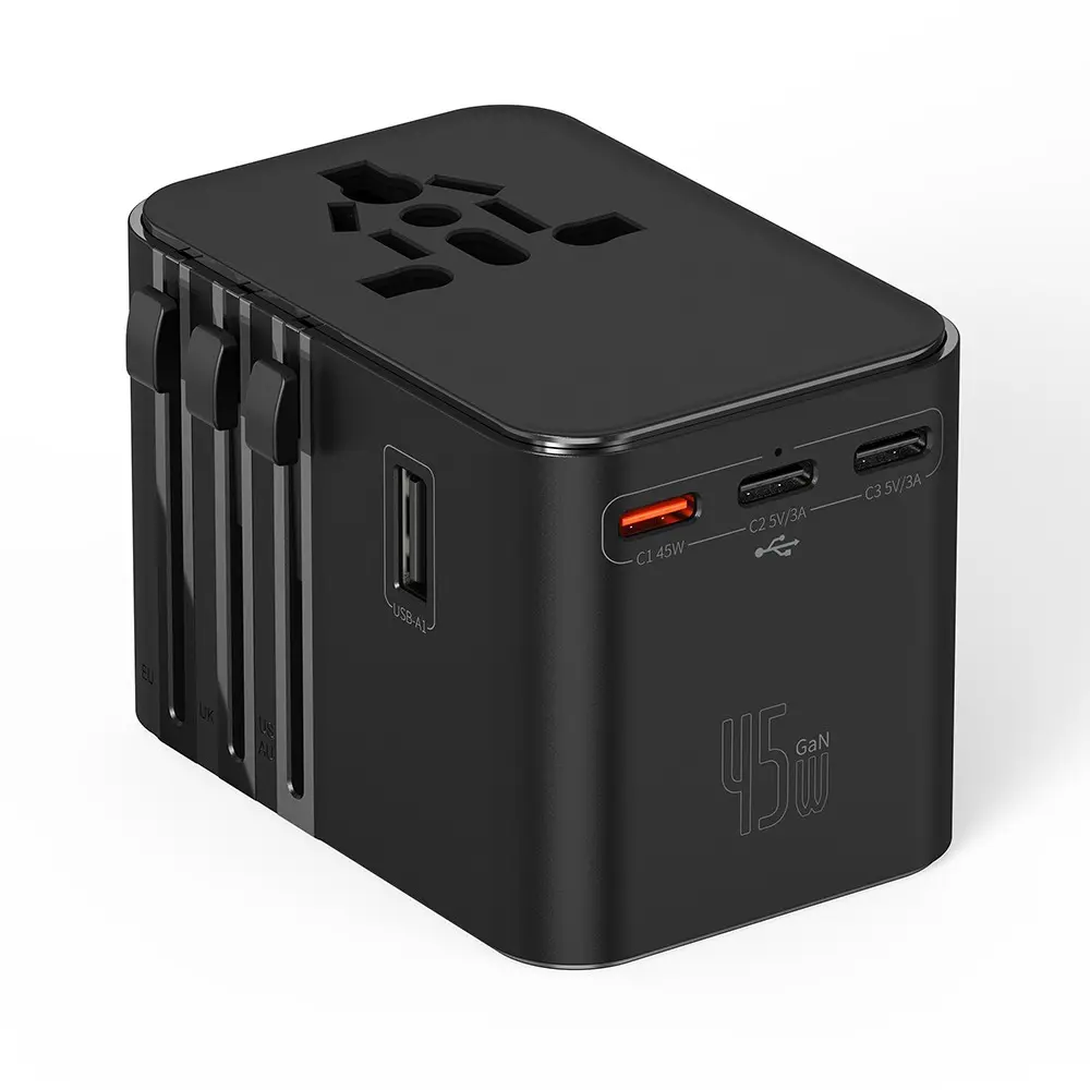 Wiwu Wi-UA006 Seyahat Şarj Adaptörü, 45W GaN ve 2500W AC Çıkış
