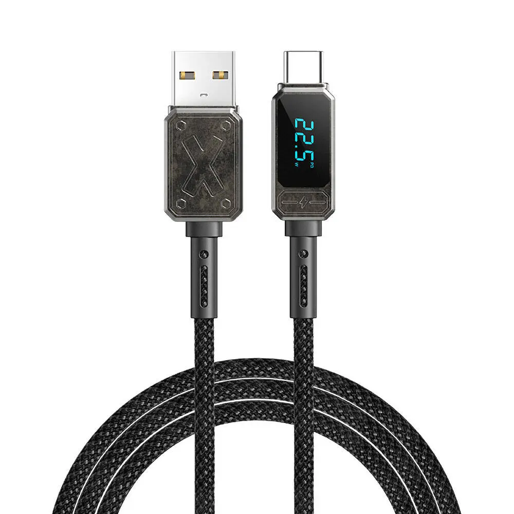 Wiwu Wi-C038 Titan Serisi USB-A to Type-C 6A 66W LED Göstergeli Şarj ve Data Kablosu 1.2 m
