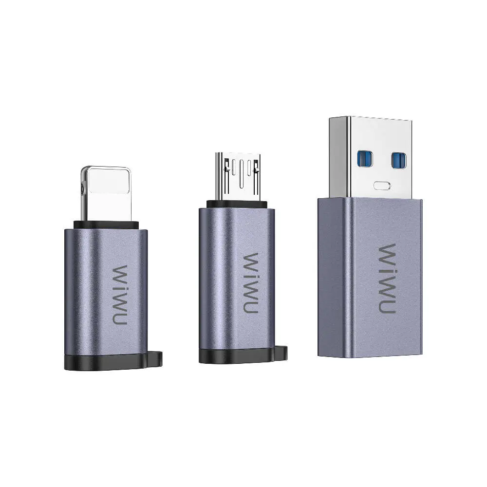Wiwu Wi-C031 Concise 3in1 Type-C OTG Adaptör Paketi, USB-A / Micro USB / Lightning