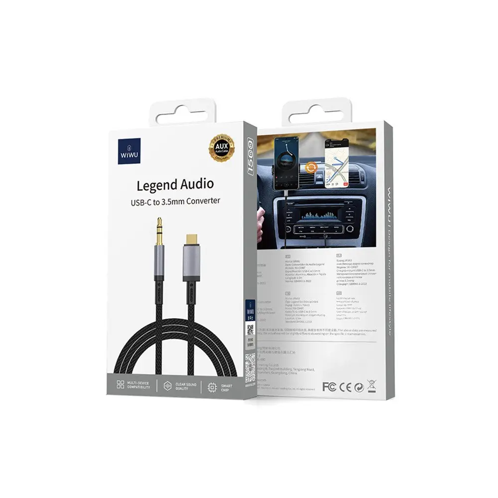Wiwu Wi-C048 Legend Audio Type-C to 3.5 mm Aux Ses Kablosu, 1.5 m