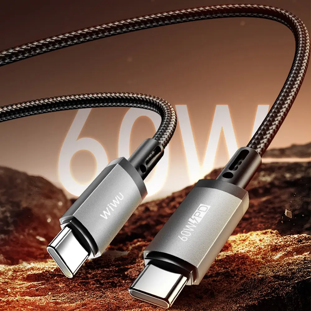 Wiwu Wi-C057 Titanlink Type-C to Type-C 60W PD Şarj ve Data Kablosu 1 m