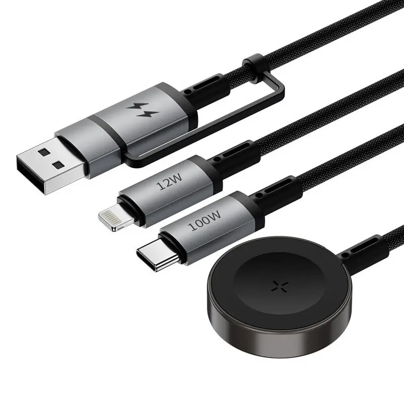 Wiwu Wi-C050 Legend 3'ü 1 Arada 100W Şarj Kablosu, 1.2 m