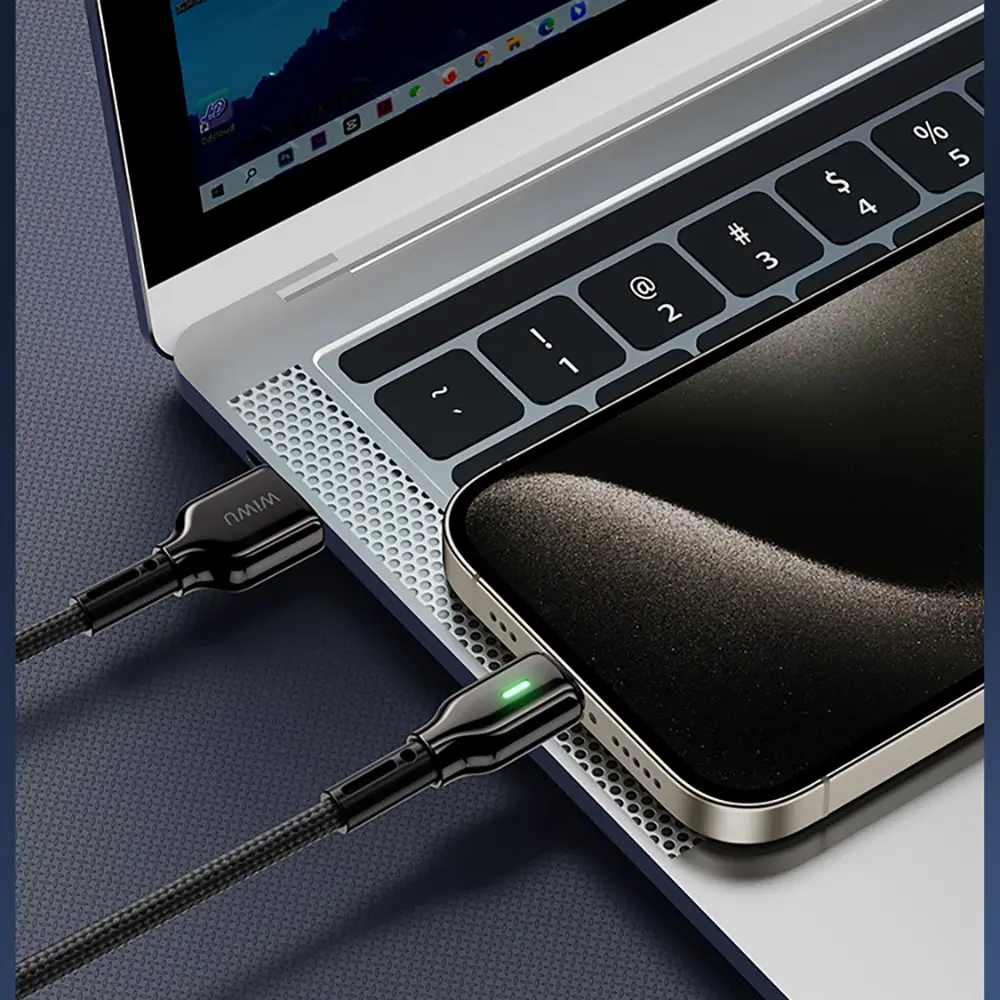 Wiwu Wi-C073 Drualink USB-A to Type-C Şarj ve Data Kablosu, 3A 1 m