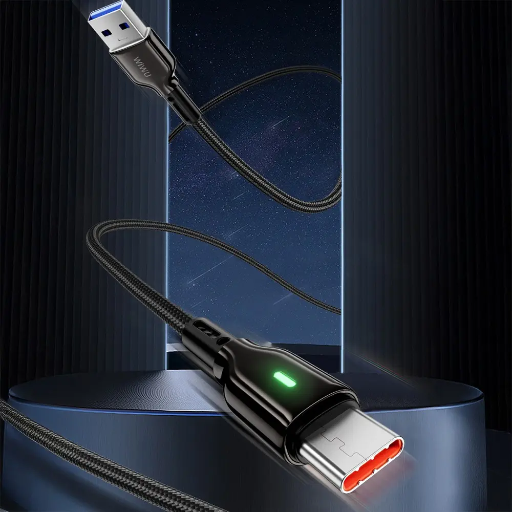 Wiwu Wi-C073 Drualink USB-A to Type-C Şarj ve Data Kablosu, 3A 1 m