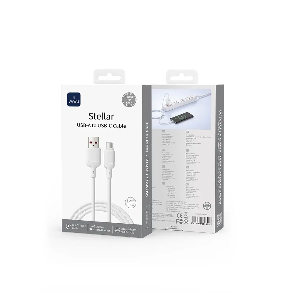 Wiwu Wi-C088 Stellar USB-A to Type-C Şarj ve Data Kablosu, 1 m