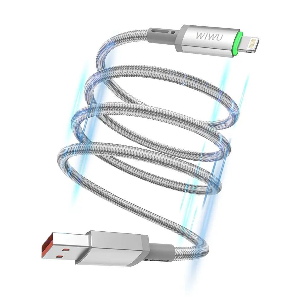 Wiwu Wi-C081 Maglink USB-A to Lightning Işıklı Şarj ve Data Kablosu 1 m