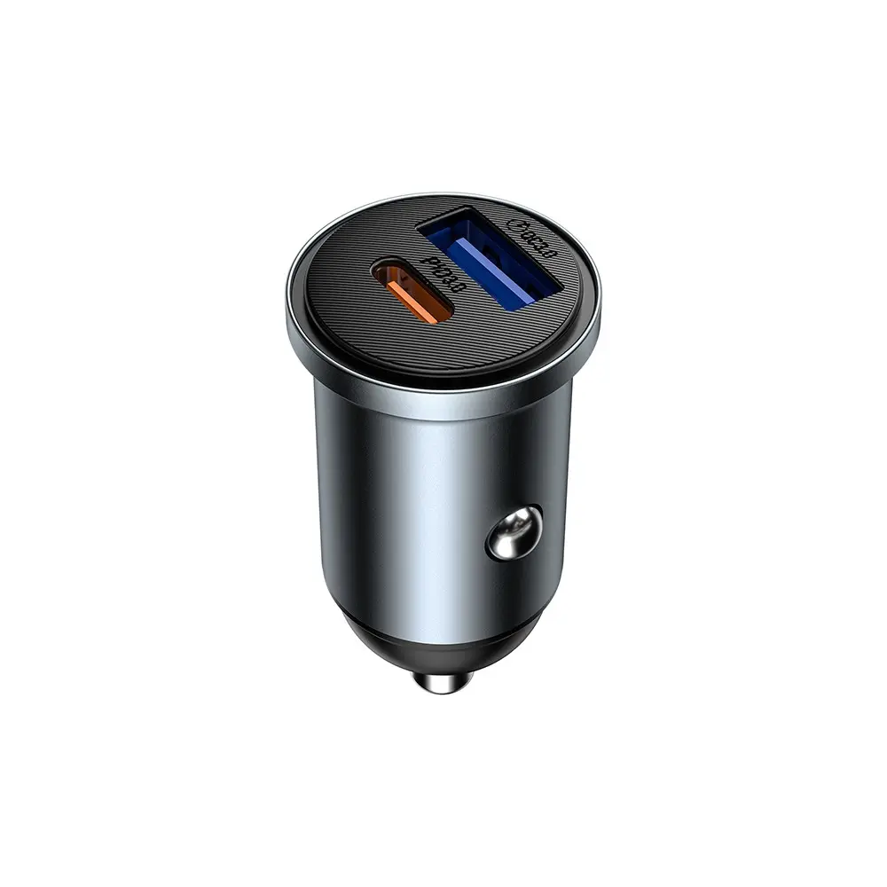 Wiwu Wi-CC030 Nano Lite Type-C + USB-A Araç Şarj Aleti, 35W PD ve QC3.0