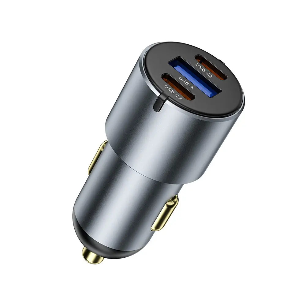 Wiwu Wi-CC032 Nano Pro Araç Şarj Aleti, 60W PD ve QC3.0, 3 Portlu
