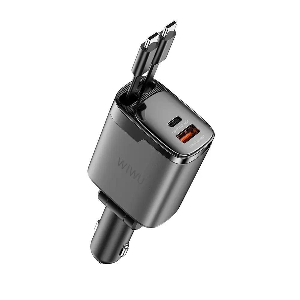 Wiwu Wi-CC034 111W GaN Araç Şarj Aleti, Type-C ve USB-A Çıkışlı
