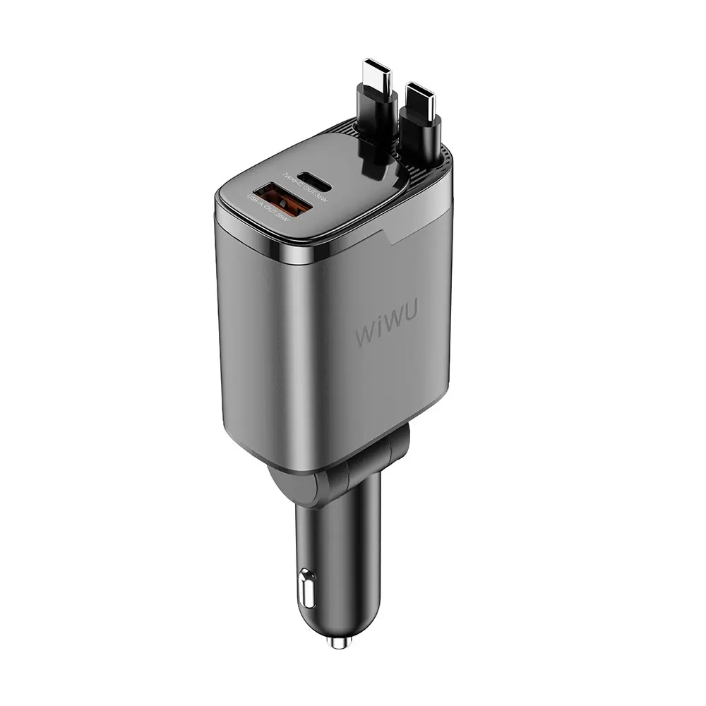 Wiwu Wi-CC034 111W GaN Araç Şarj Aleti, Type-C ve USB-A Çıkışlı