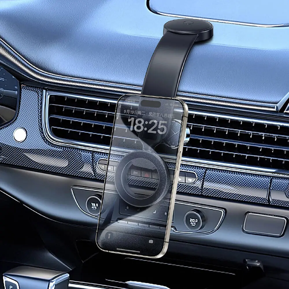 Wiwu Wi-CH053 Mago Serisi Magnetik M-safe Uyumlu Bükülebilen Eğimi ve Düz Zemin Araç Telefon Tutacağı