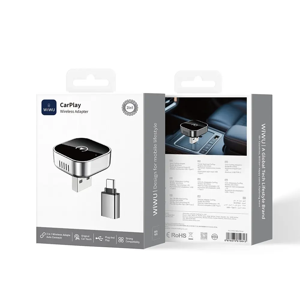 Wİwu Wi-CP003 2in1 CarPlay USB Wireless Transmitter Adaptör