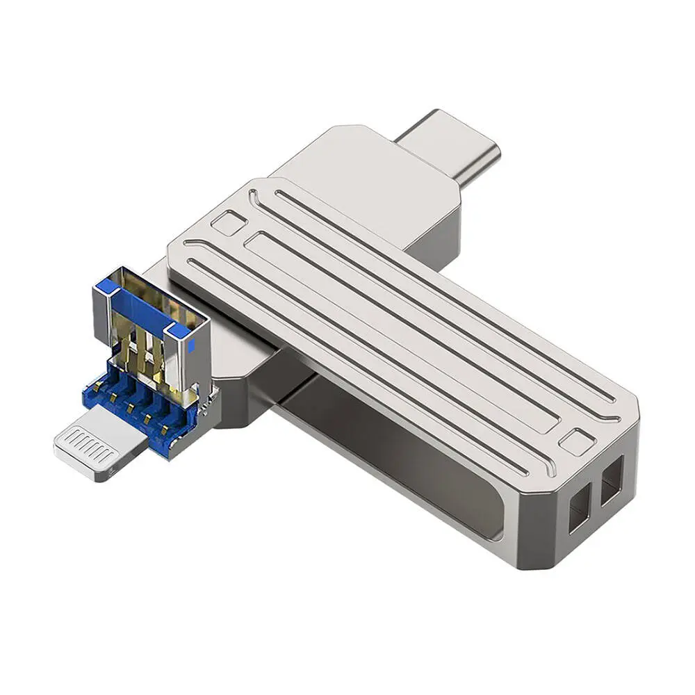 Wiwu Wi-FD001 3'ü 1 Arada USB 3.2 Flash Bellek, 64 GB, USB-A + Lightning + Type-C