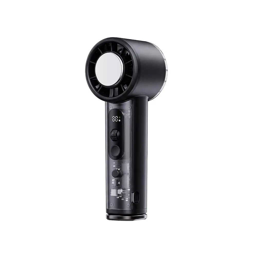 Wiwu Wi-FS019 Ice Engine Turbo Fan Serisi Dijital LED Göstergeli Şeffaf Tasarım Portatif Soğutucu El Fanı