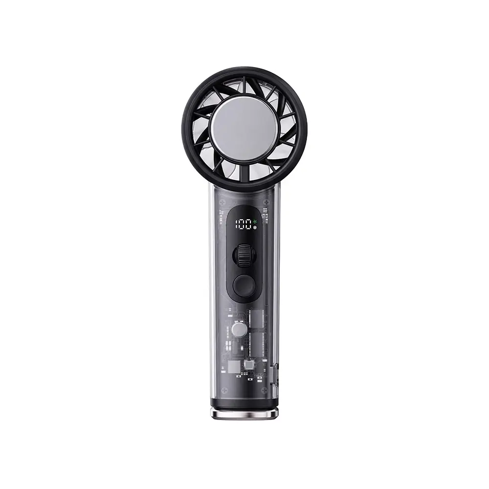 Wiwu Wi-FS019 Ice Engine Turbo Fan Serisi Dijital LED Göstergeli Şeffaf Tasarım Portatif Soğutucu El Fanı