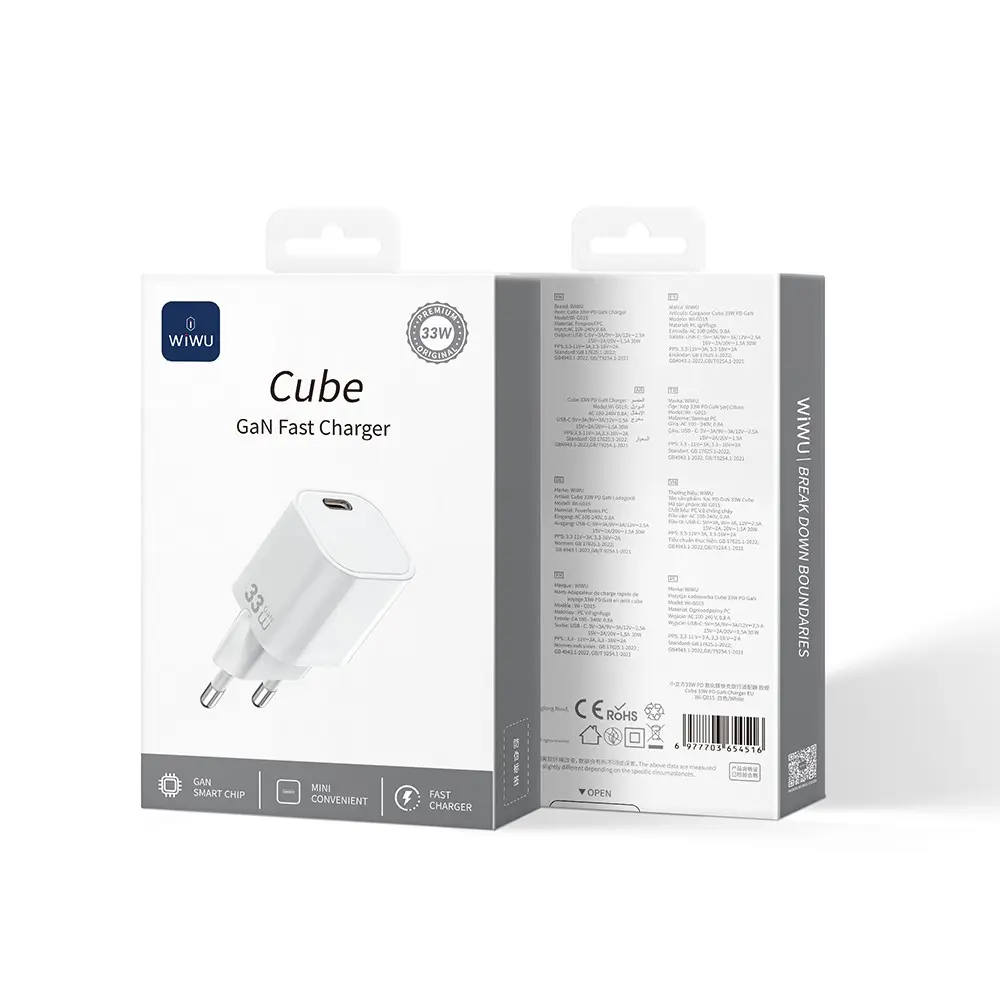 Wiwu Wi-G015 Cube GaN 33W PD Type-C Mini Şarj Adaptörü