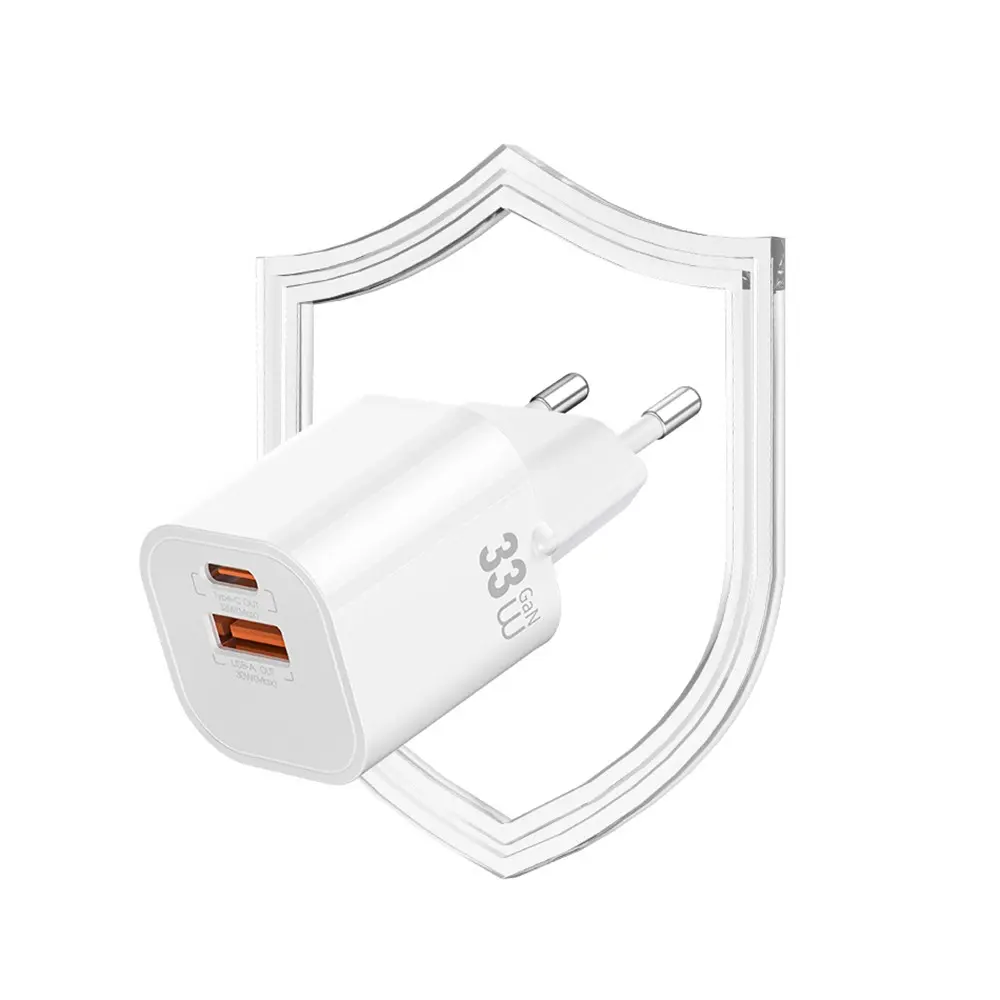 Wiwu Wi-G017 Cube 33W GaN Şarj Adaptörü, Type-C PD ve USB-A Çift Çıkış