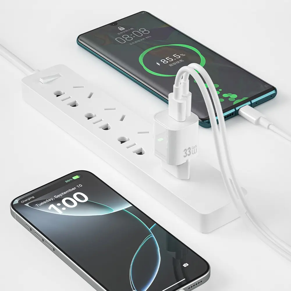 Wiwu Wi-G017 Cube 33W GaN Şarj Adaptörü, Type-C PD ve USB-A Çift Çıkış