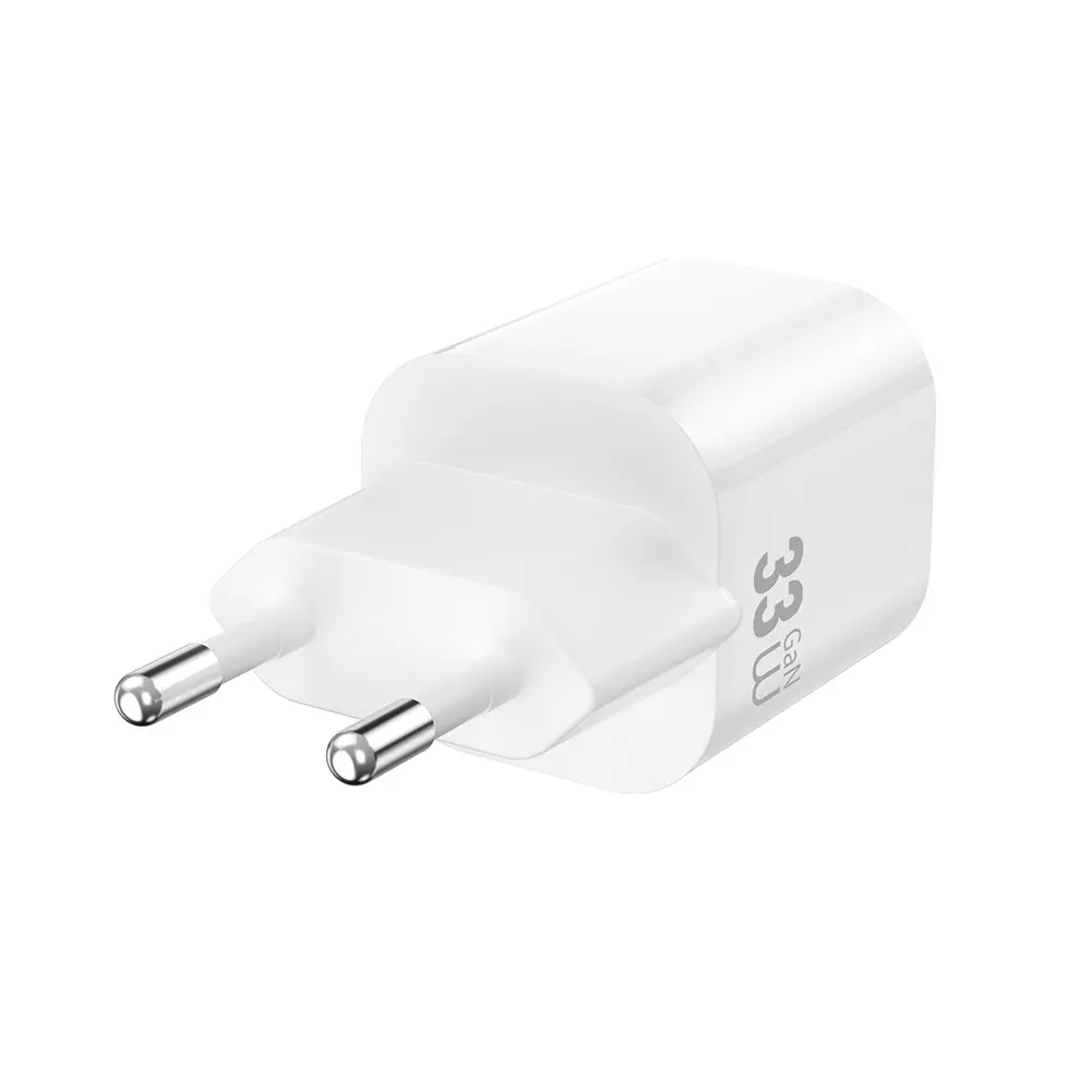 Wiwu Wi-G017 Cube 33W GaN Şarj Adaptörü, Type-C PD ve USB-A Çift Çıkış