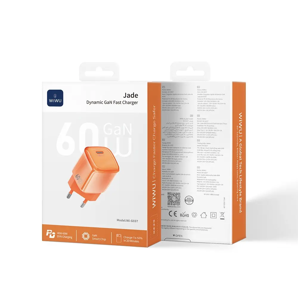 Wiwu Wi-G037 Jade Dynamic 60W GaN PD Şarj Adaptörü