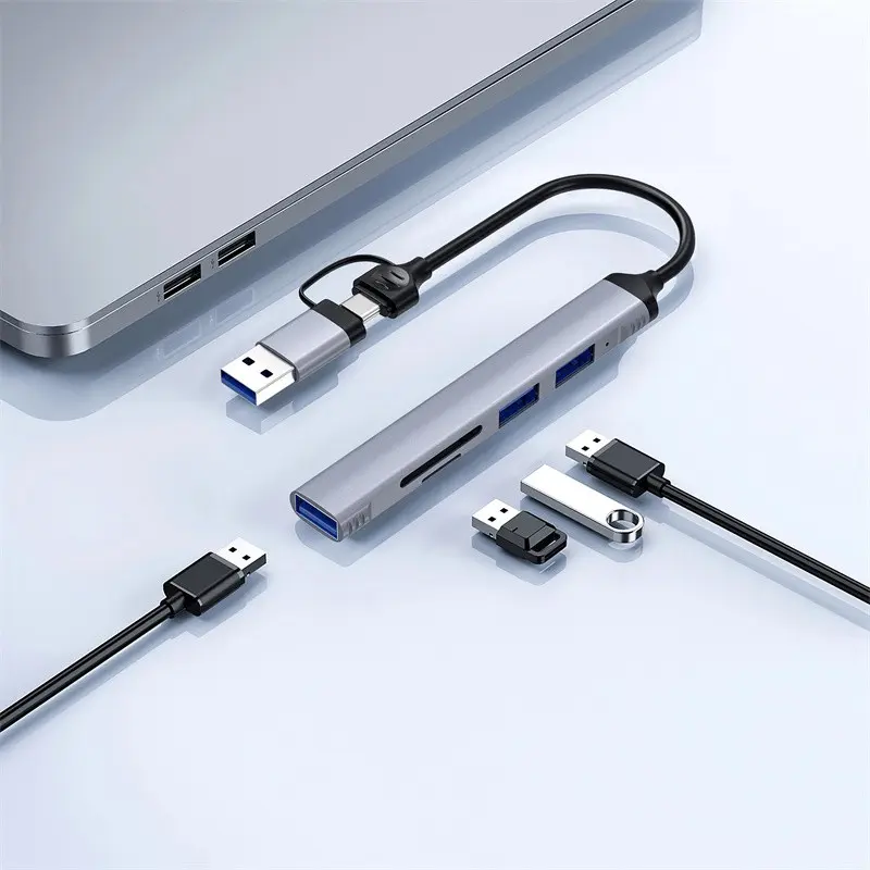 Wiwu Wi-HB003 Zolo 5'i 1 Arada USB-C Hub, USB 3.0 ve SD/TF Girişli