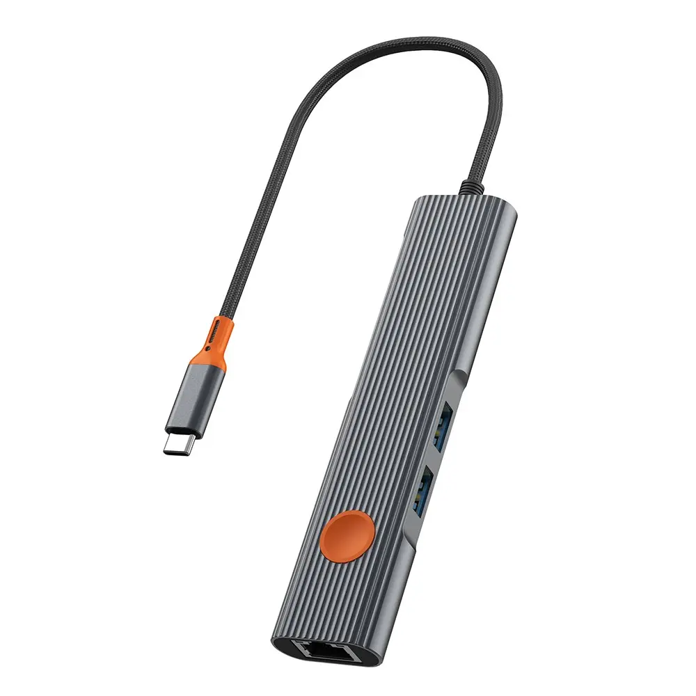 Wiwu Wi-HB005 Travel 5'i 1 Arada Type-C Hub, 4K HDMI, RJ45 ve 100W PD