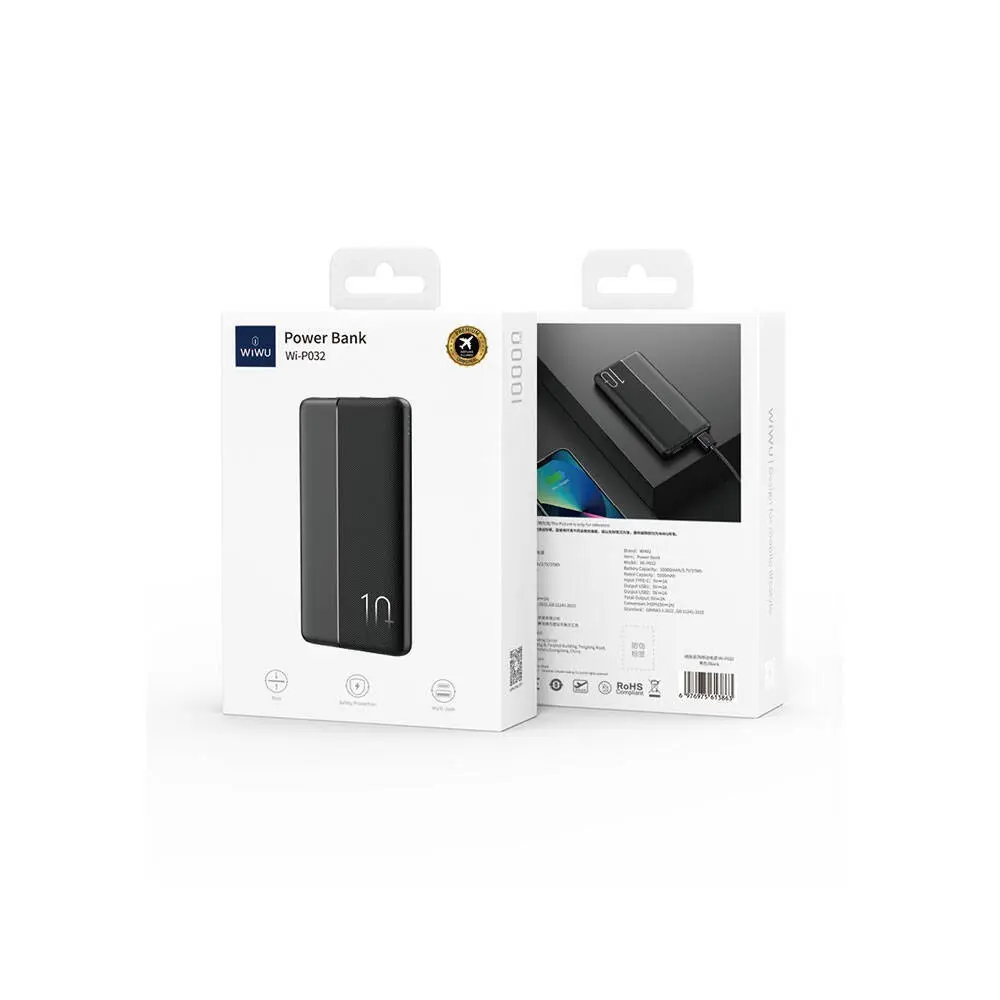 Wiwu Wi-P032 10000mAh Taşınabilir Powerbank, Çift USB Çıkışlı