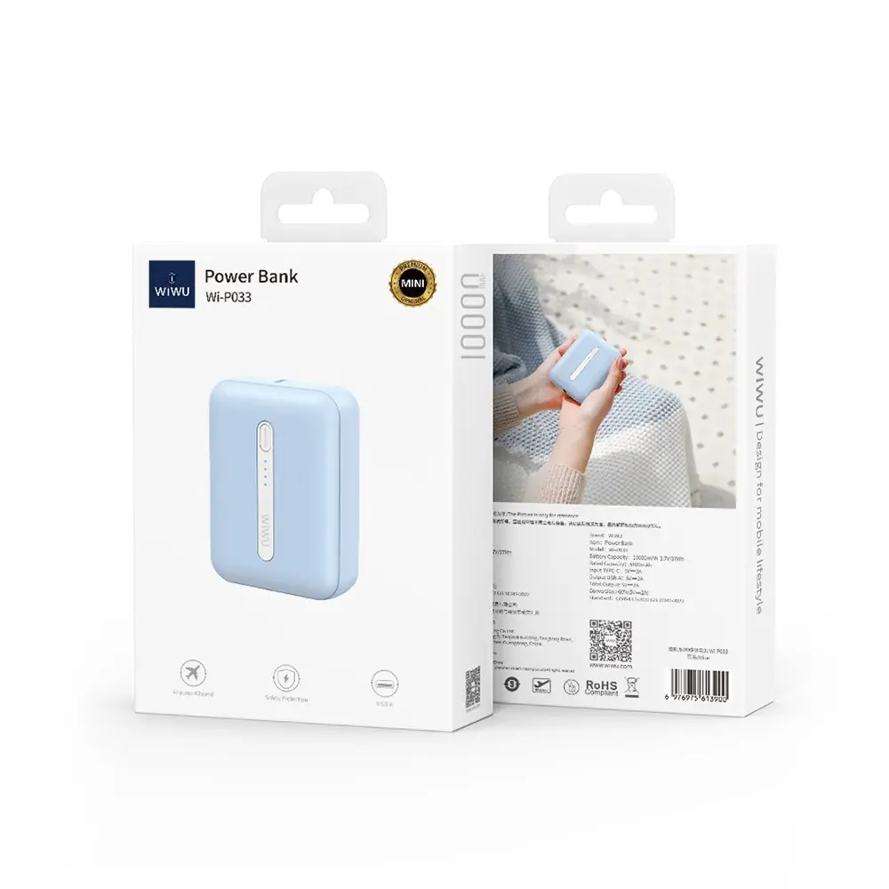 Wiwu Wi-P033 10000mAh LED Göstergeli Taşınabilir Mini Powerbank